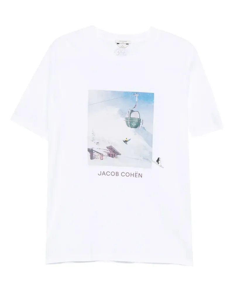 Jacob Cohën T-Shirt mit grafischem Print - Weiß Weiß