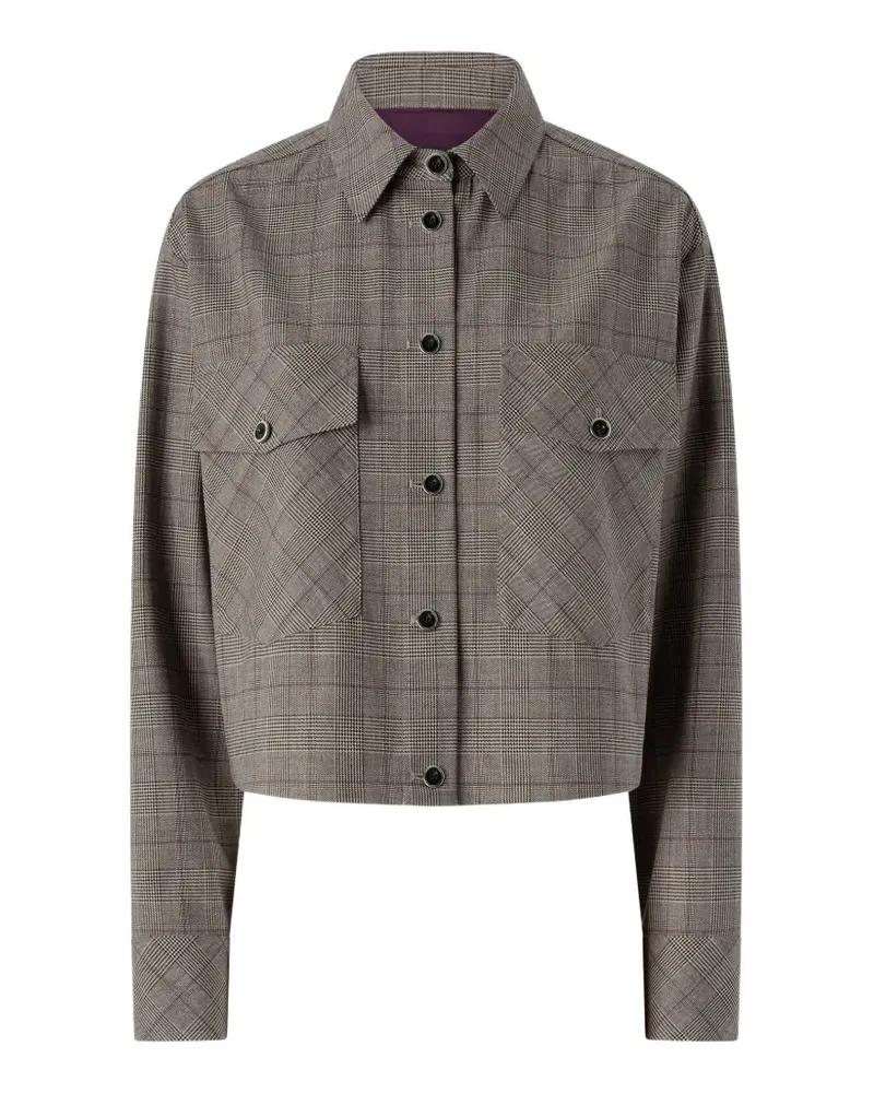 Pinko Cropped-Jacke mit Prince of Wales-Karo - Braun Braun