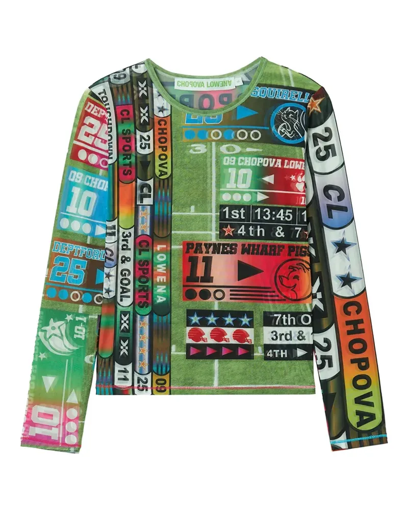 CHOPOVA LOWENA graphic-print mesh top - Grün Grün