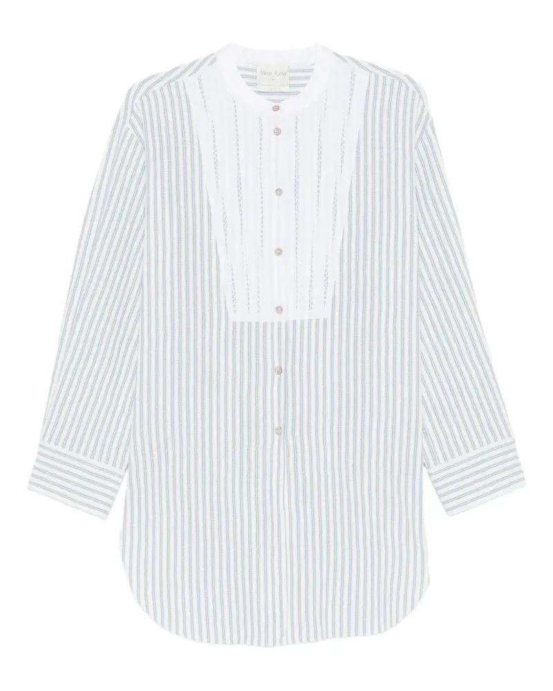 forte_forte Gestreiftes Hemd - Blau Blau