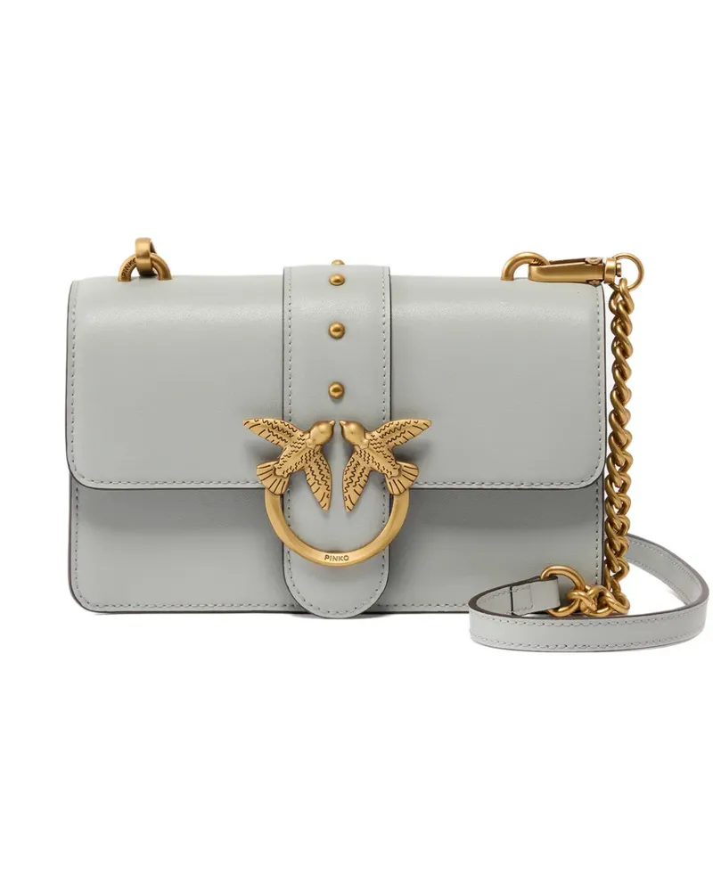 Pinko small Love One stud-embellished shoulder bag - Grau Grau