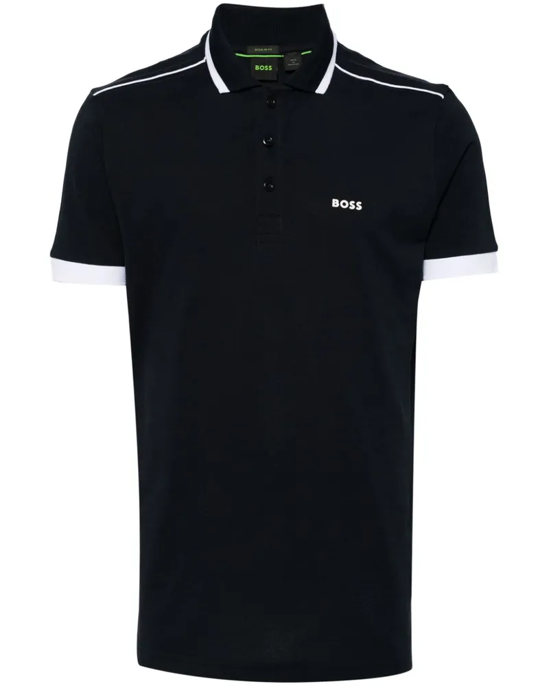 HUGO BOSS Poloshirt mit Logo-Print - Blau Blau