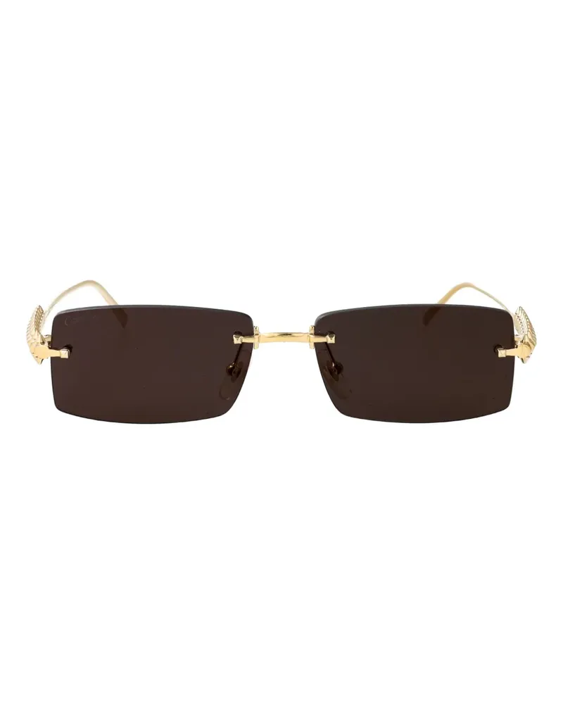 Cartier studded rectangle-frame sunglasses - Gold Gold