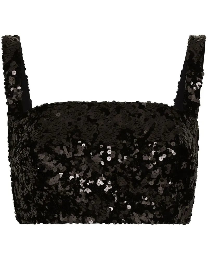 Dolce & Gabbana Cropped-Top mit Pailletten - Schwarz Schwarz