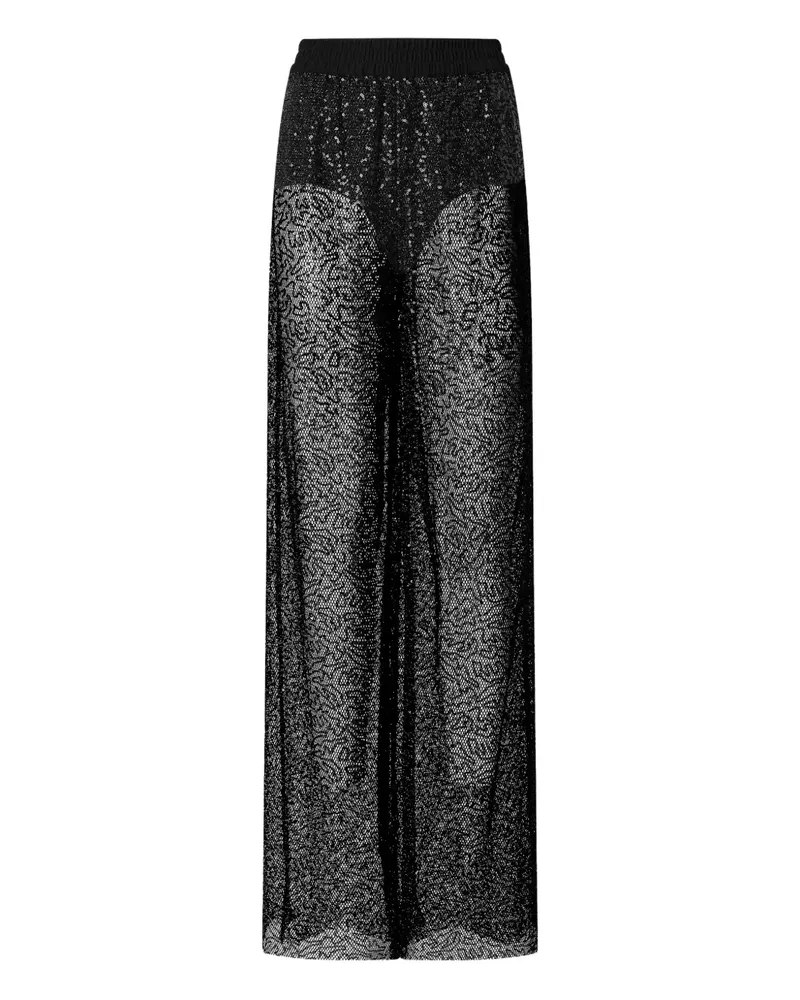 Pinko Weite Paillettenhose - Schwarz Schwarz