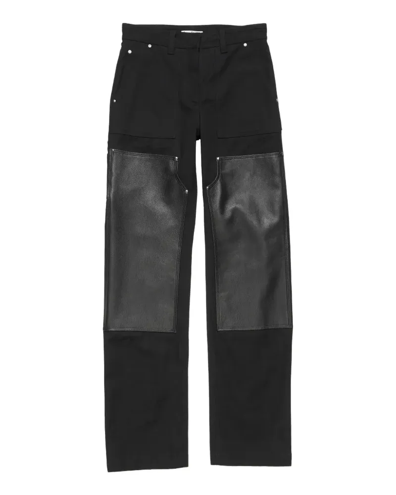 Acne Studios Hose mit Leder-Patch - Schwarz Schwarz
