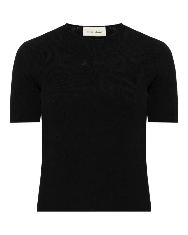 Fear of God Essentials ribbed T-shirt - Schwarz Schwarz