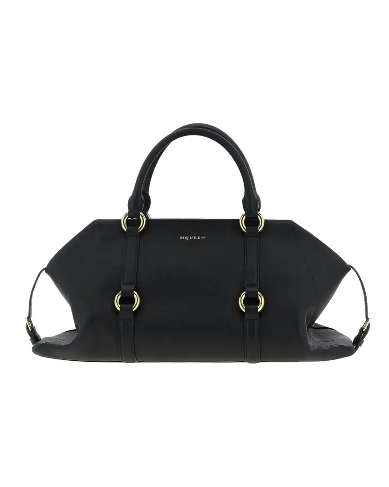 Alexander McQueen Farrington Tote Bag mit Ringdetail - Schwarz Schwarz