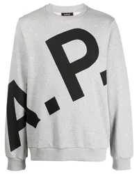 A.P.C. Sweatshirt mit Logo-Print Grau