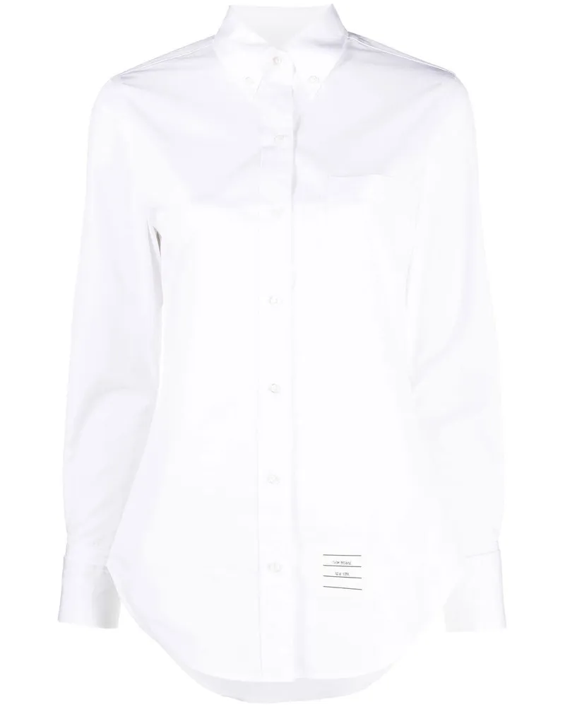 Thom Browne Hemd mit Logo-Patch - Weiß Weiß