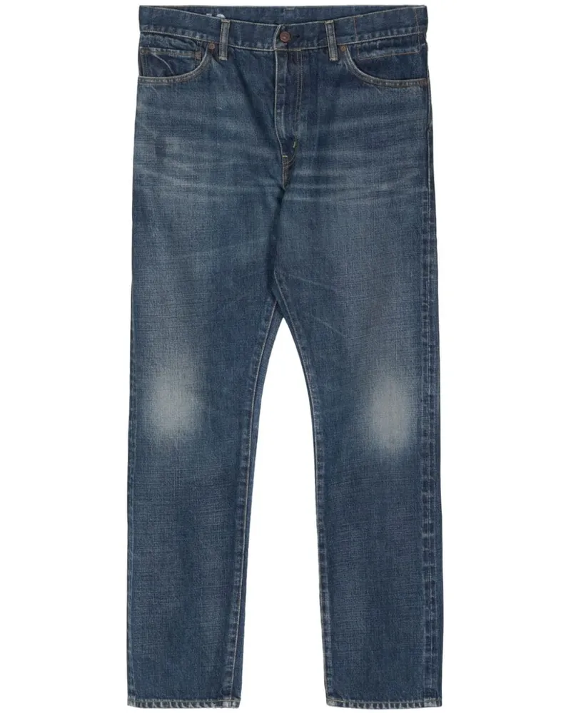 Visvim Halbhohe Straight-Leg-Jeans Blau