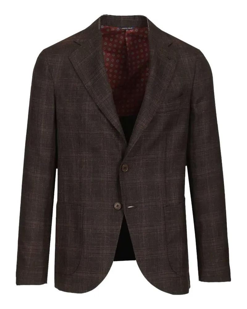 Al Duca D’Aosta 1902 checked single-breasted blazer - Braun Braun