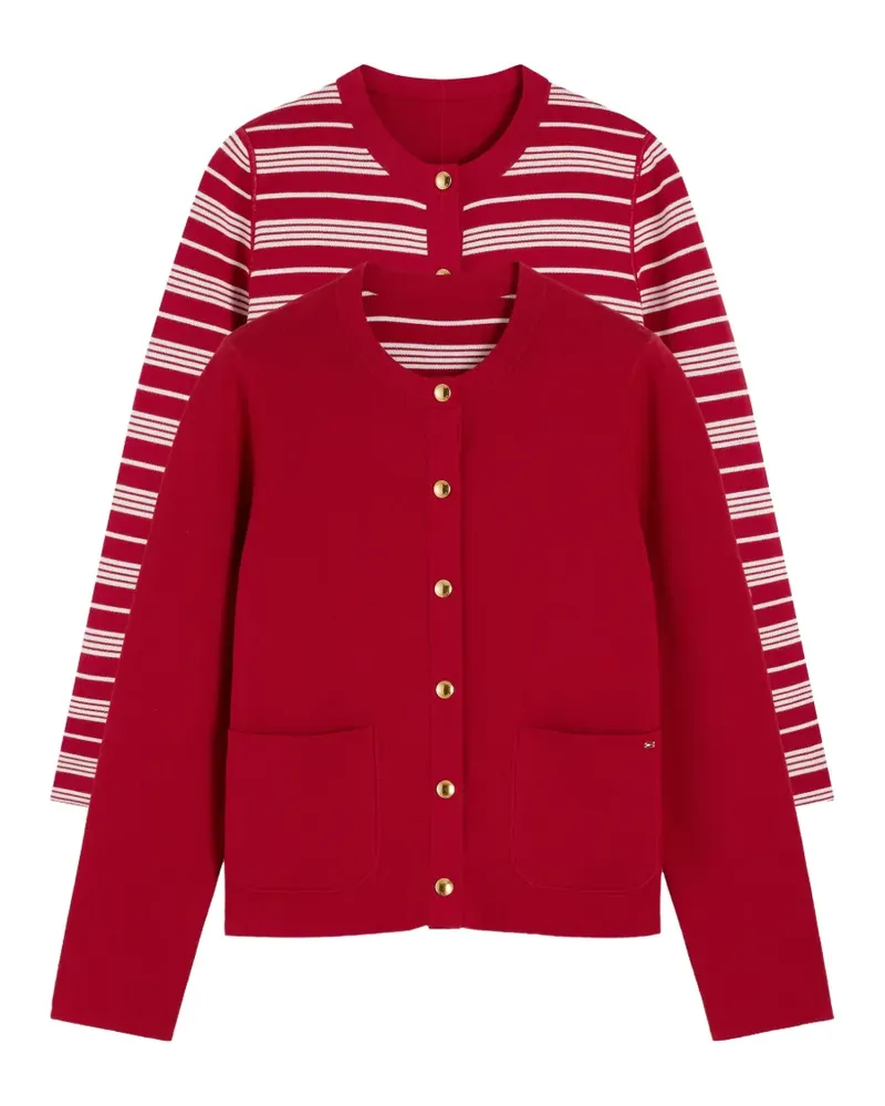 Tommy Hilfiger reversible horizontal-stripe cardigan - Rot Rot