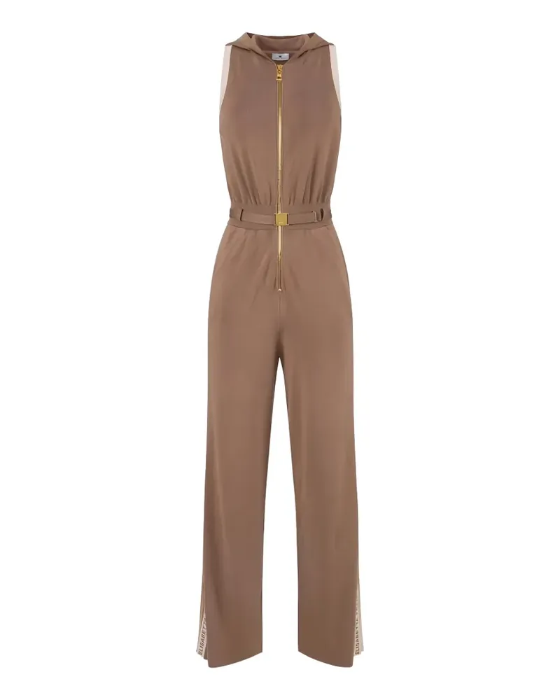 Elisabetta Franchi hooded belted jumpsuit - Braun Braun