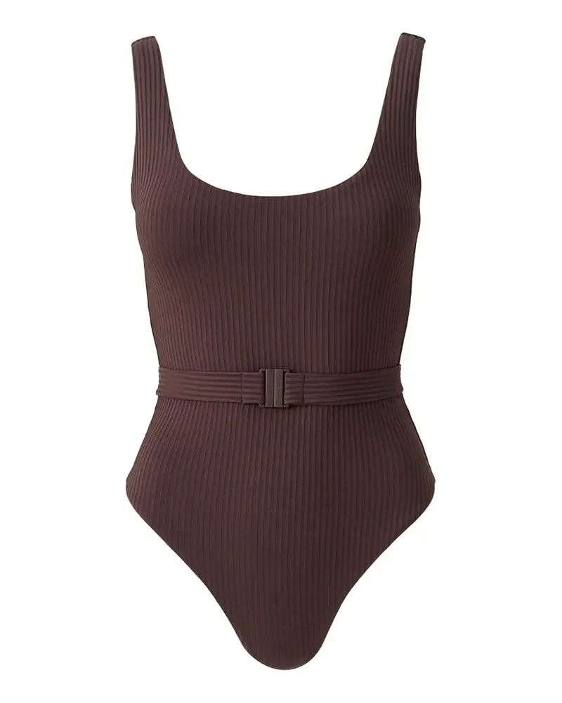 Melissa Odabash Gerippter Badeanzug mit Gürtel - Braun Braun