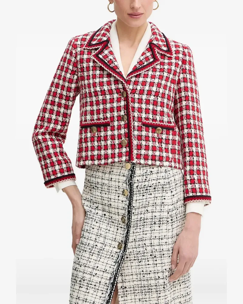 Luisa Spagnoli Karierte Villarosa Jacke mit Knöpfen - Rot Rot