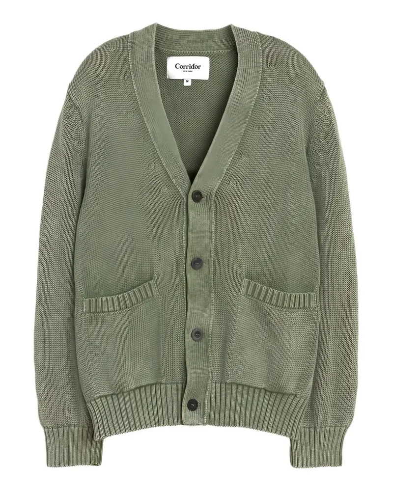 Corridor acid-wash cotton cardigan - Grün Grün