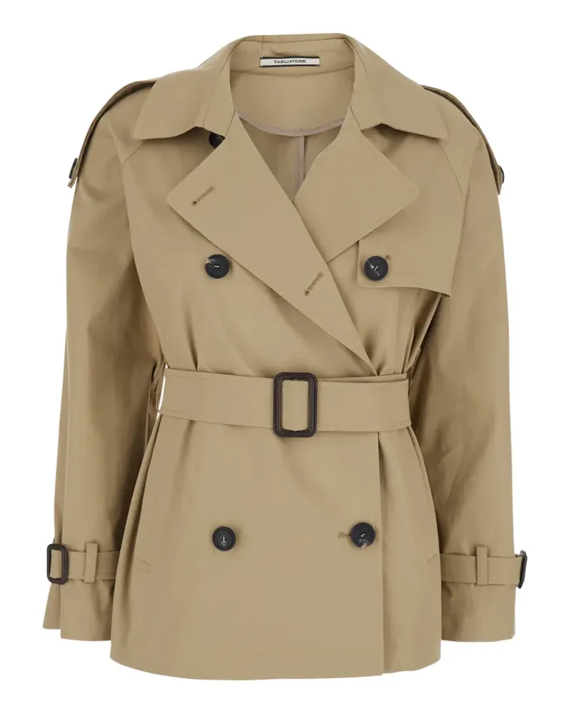 Tagliatore belted double-breasted coat - Nude Nude
