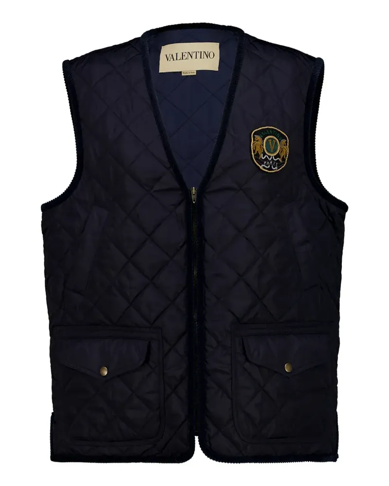Valentino Garavani Gesteppte Weste mit Patch - Blau Blau