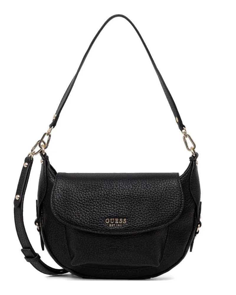 Guess Mini Marsha Schultertasche mit strukturiertem Design - Schwarz Schwarz