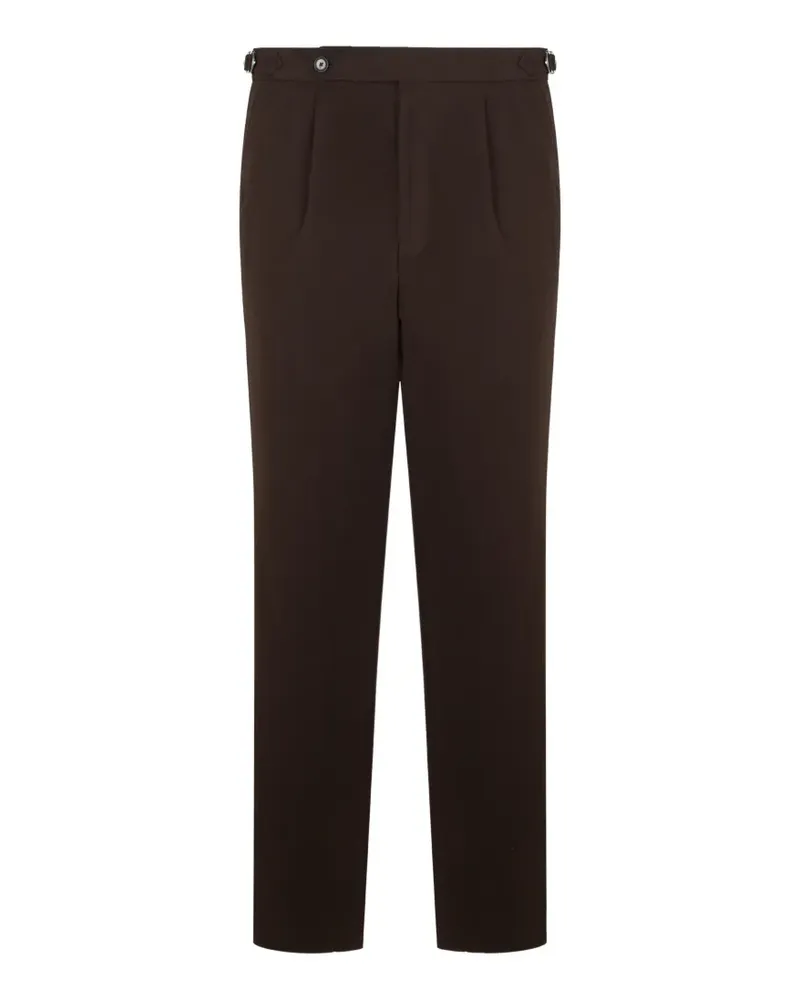 HUGO BOSS patterned tapered-fit pants in italian-cotton - Braun Braun