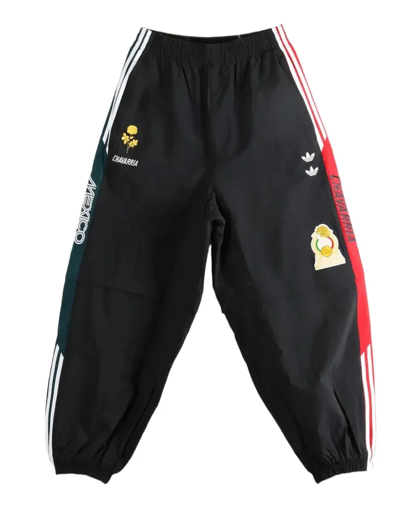 adidas x Willy Chavarria CDM logo-patch side-stripe track pants - Schwarz Schwarz