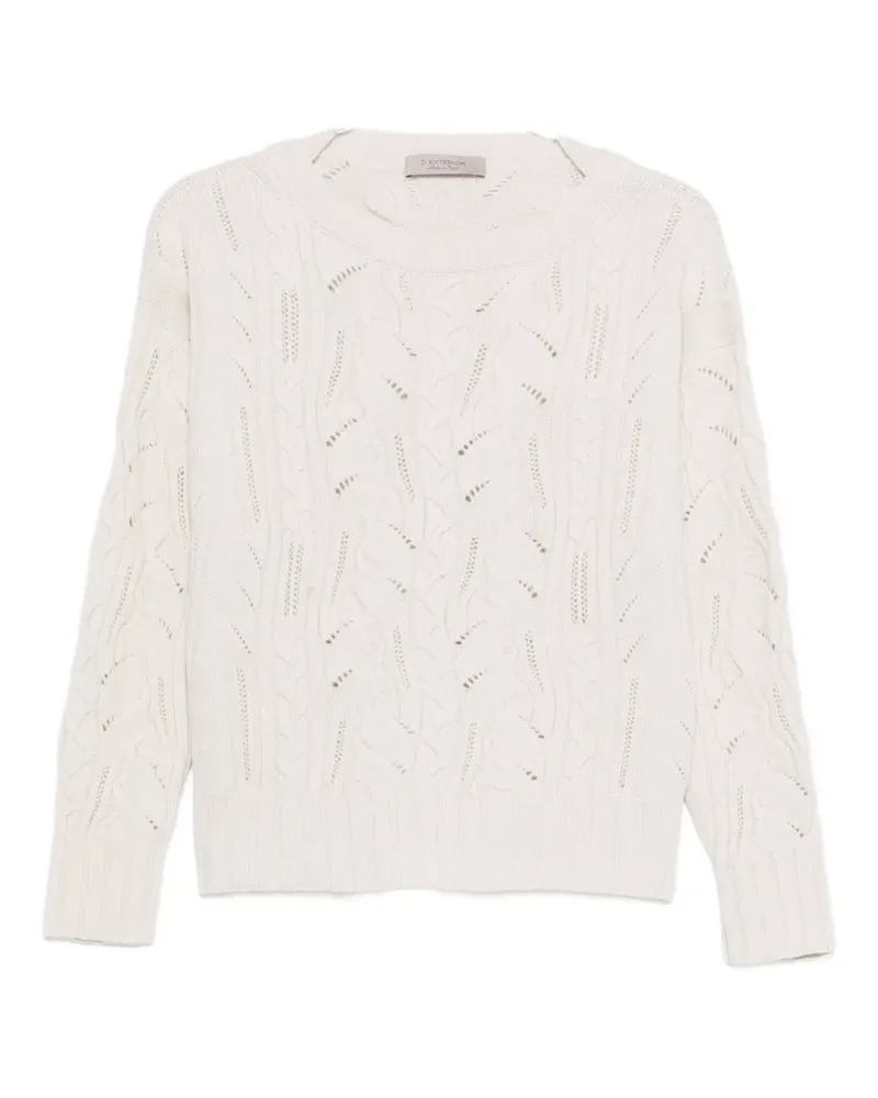 D.EXTERIOR Pullover mit Zopfmuster - Rosa Rosa