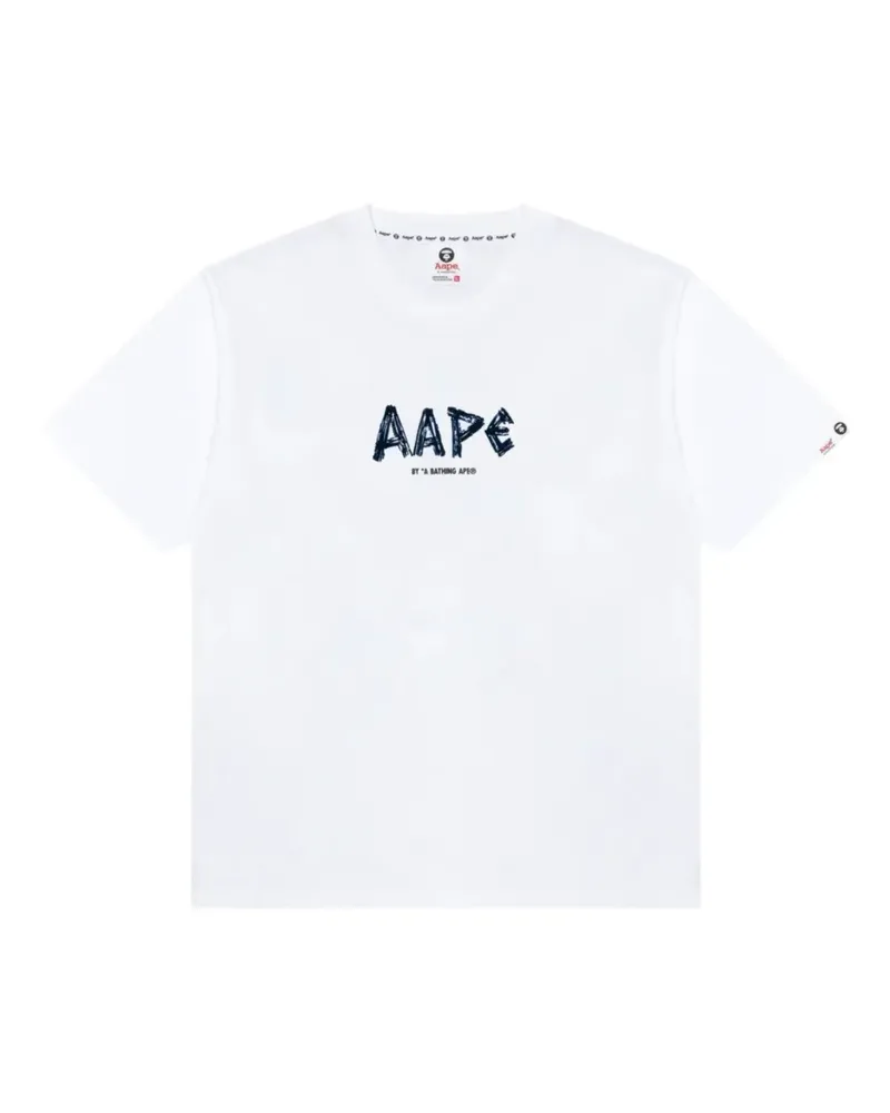 BAPE AAPE T-Shirt mit Logo-Print - Weiß Weiß