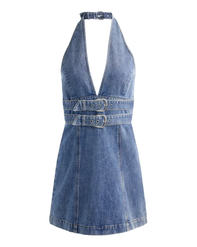 Alice + Olivia Solana buckle-detail halterneck mini dress - Blau Blau