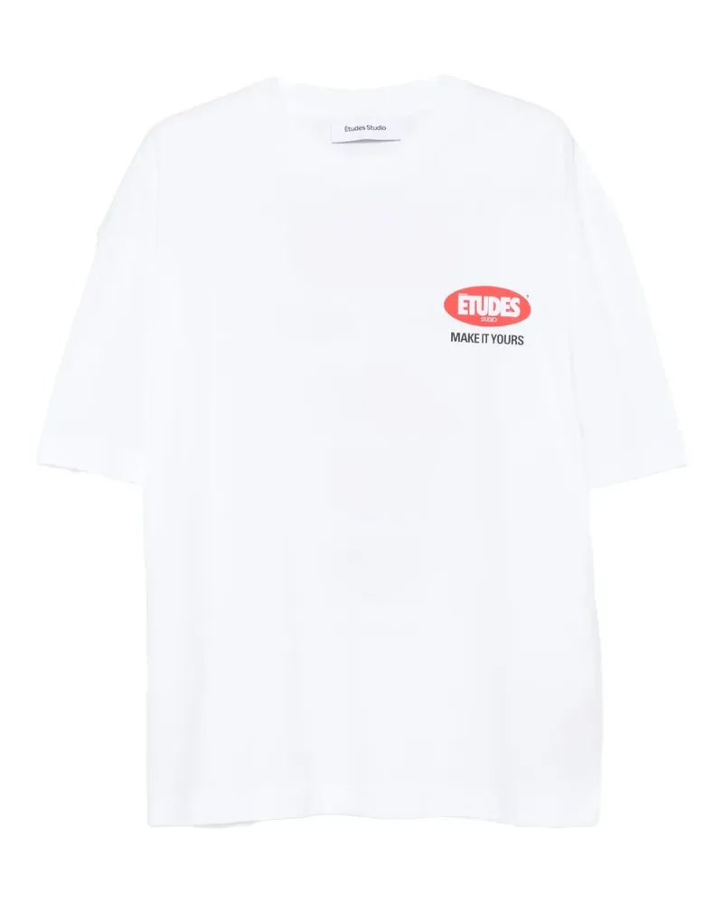Études Studio T-Shirt mit Logo-Print - Weiß Weiß