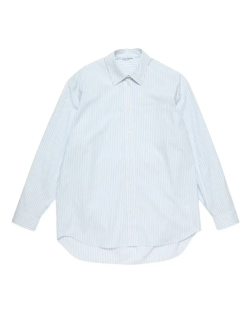 Acne Studios Gestreiftes Hemd mit Tasche - Weiß Weiß