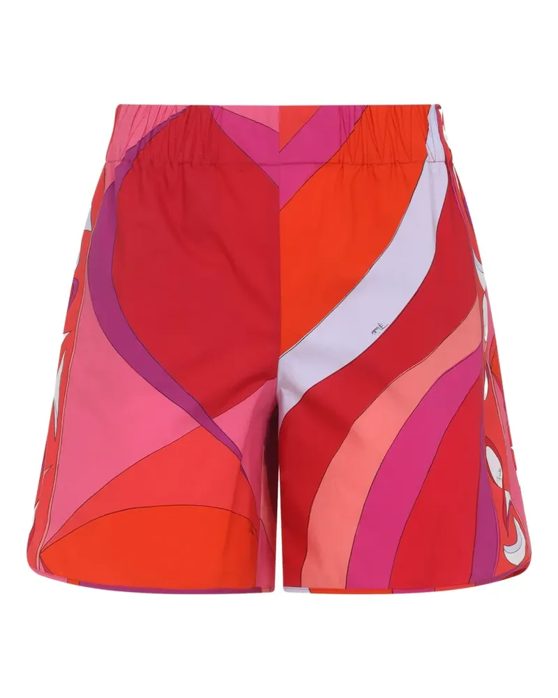 Emilio Pucci Elastische Shorts mit abstraktem Print - Rot Rot