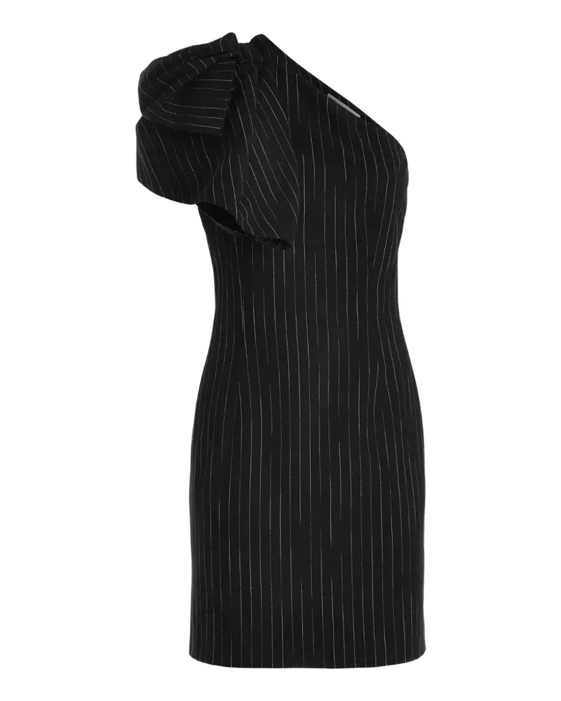 Genny pinstripe-pattern bow-detail mini dress - Schwarz Schwarz