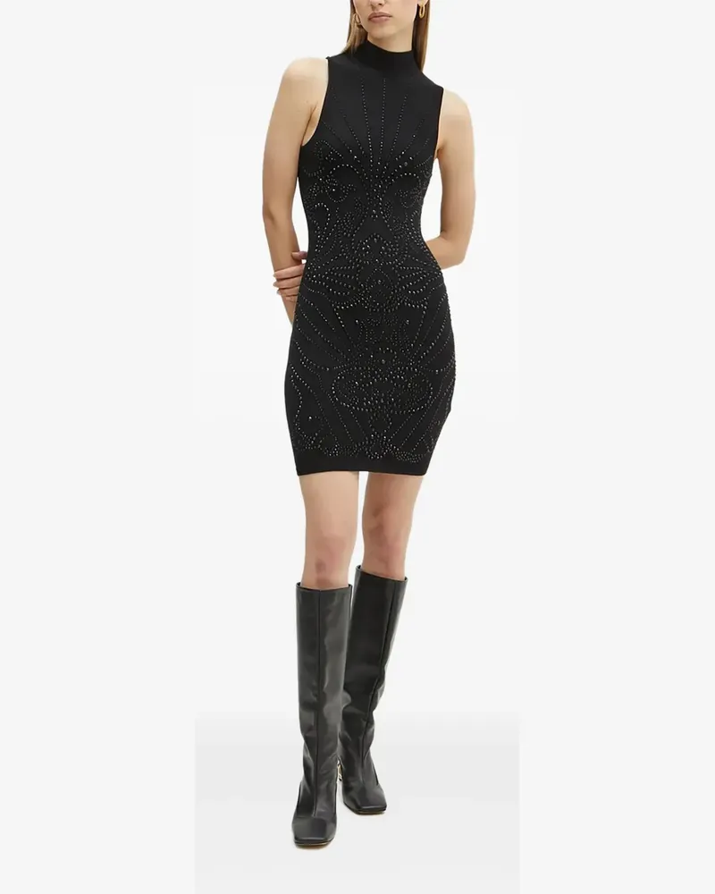 Guess Verziertes Minikleid mit Stehkragen - Schwarz Schwarz