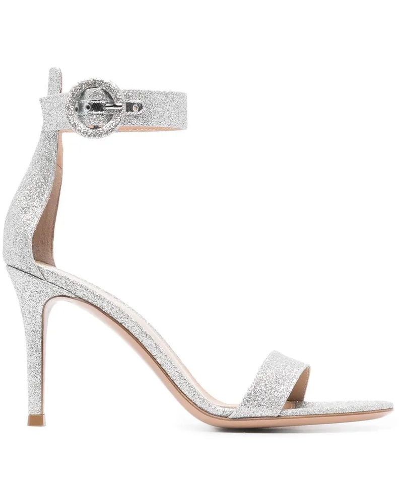 Gianvito Rossi Sandalen in Glitter-Optik - Silber Silber