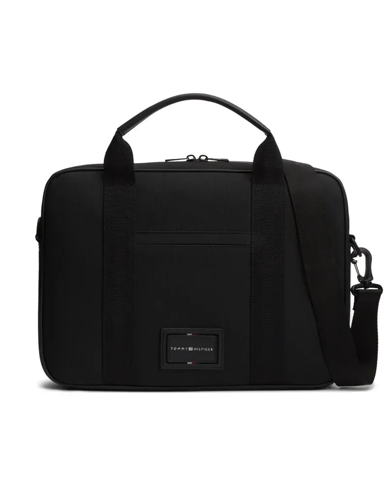 Tommy Hilfiger logo-patch laptop bag - Schwarz Schwarz