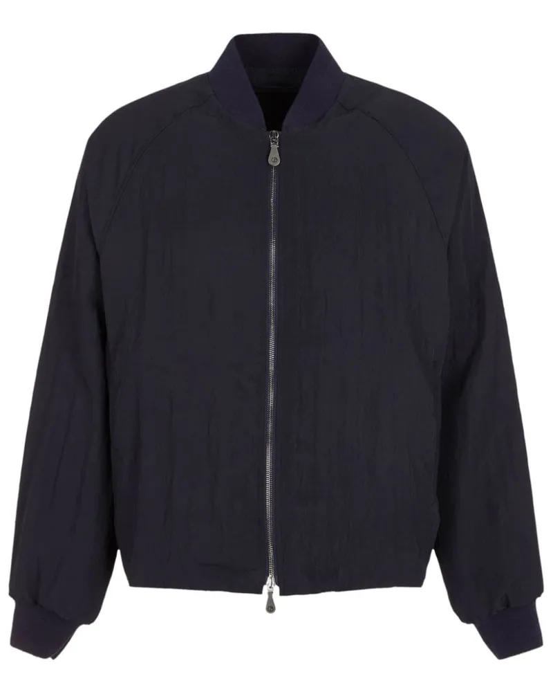 Giorgio Armani Bomberjacke mit Knitteroptik - Blau Blau