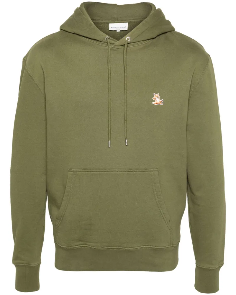 Kitsuné Hoodie mit Chillax-Fox-Motiv Grün