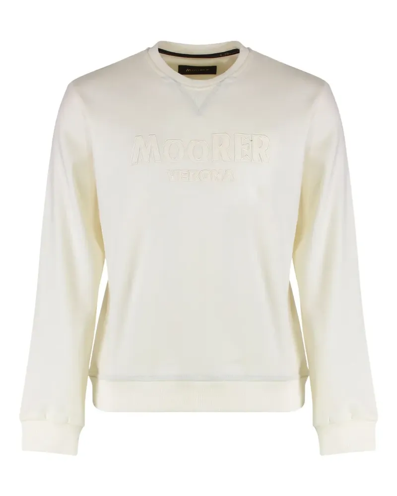 MOORER Gerippter Strickpullover - Weiß Weiß