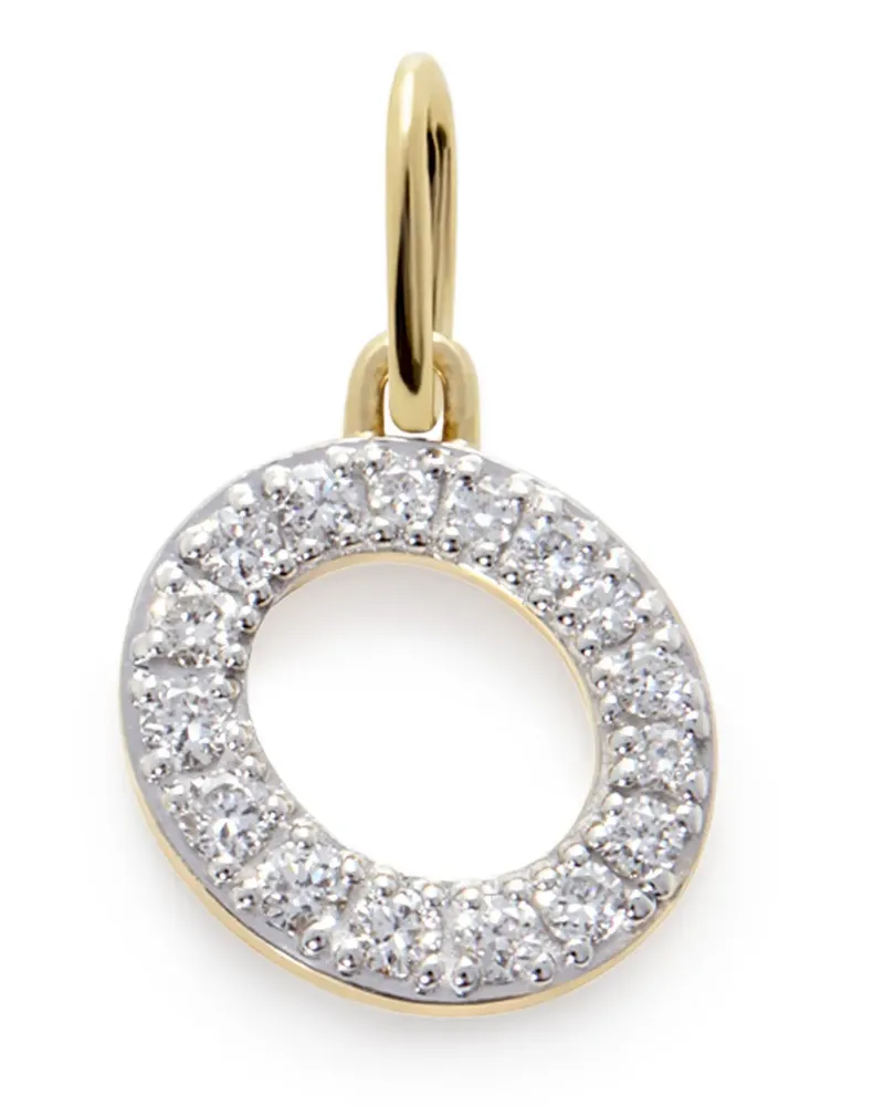 Monica Vinader 14kt Gelbgoldanhänger mit O Diamanten Gold