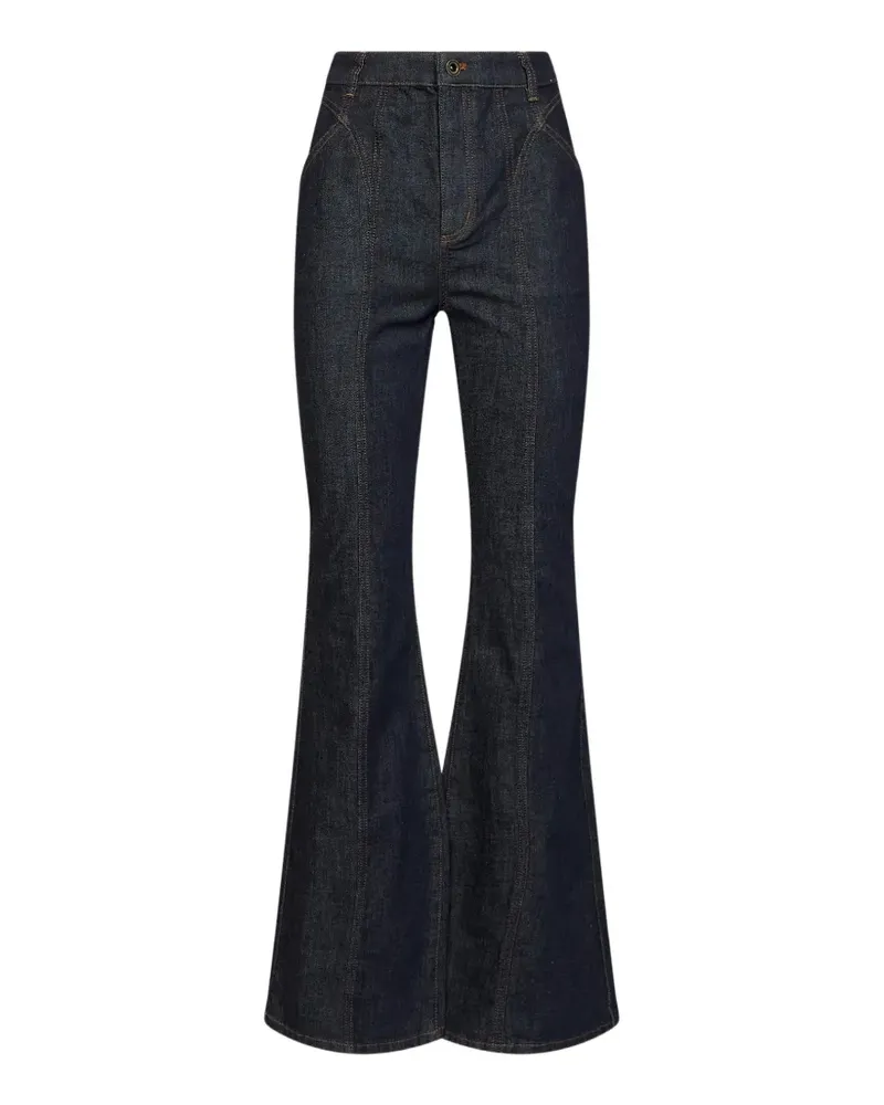 Self-Portrait Schlagjeans mit Ziernaht - Blau Blau