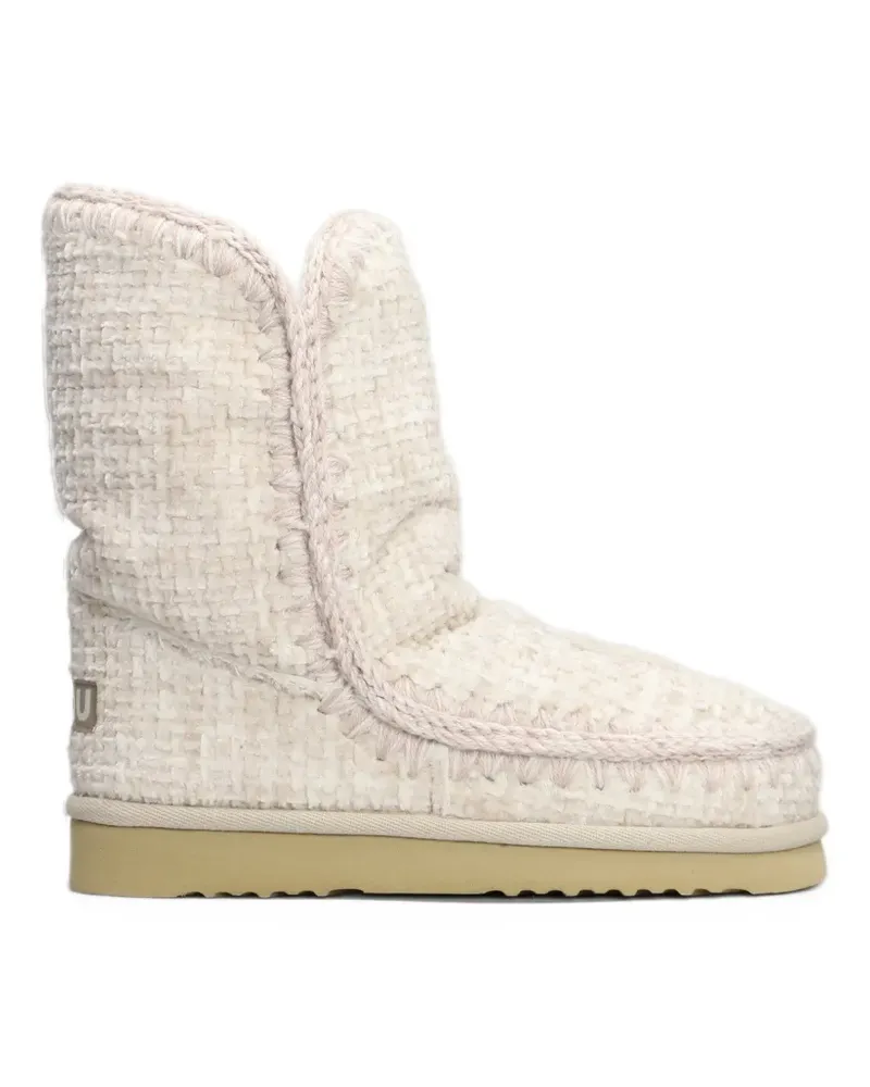 Mou Eskimo 24 crochet-stitch woven boots - Nude Nude