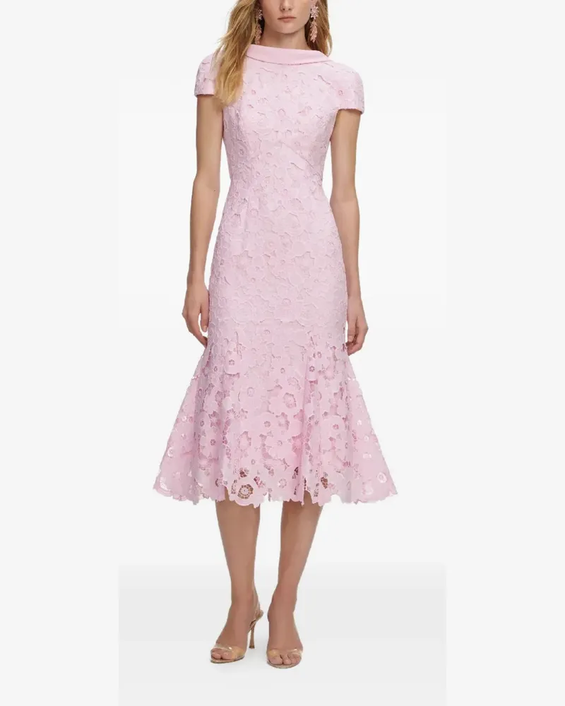 Self-Portrait floral lace midi dress - Rosa Rosa