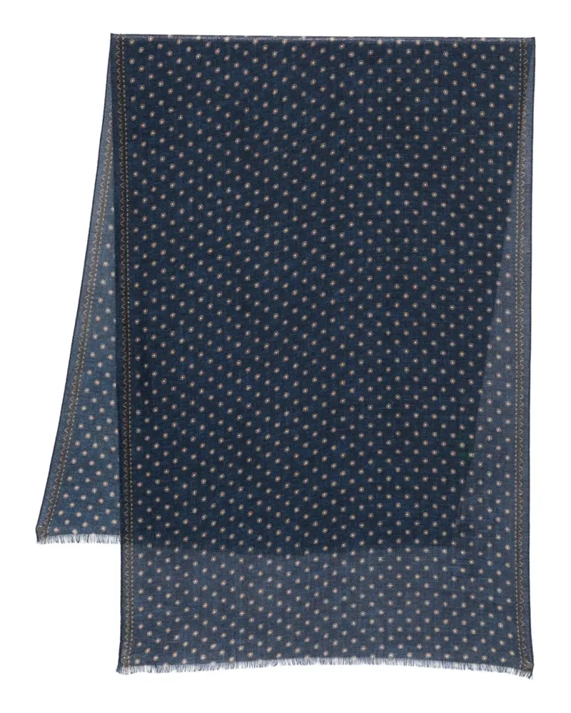 Dell'oglio Schal mit Fransen - Blau Blau