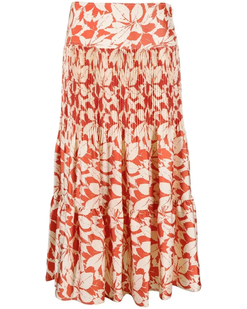 Ralph Lauren Faltenrock mit grafischem Print - Orange Orange