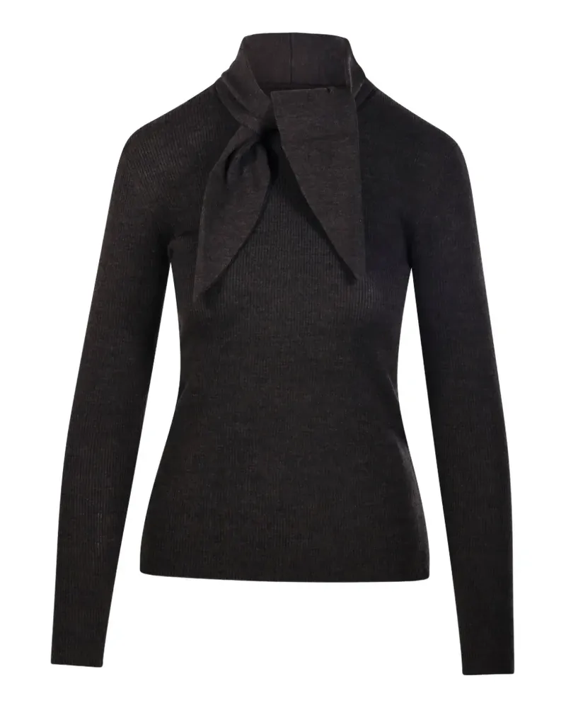P.A.R.O.S.H. P.A.R.O H. Gerippter Pullover mit Schleifenkragen - Braun Braun
