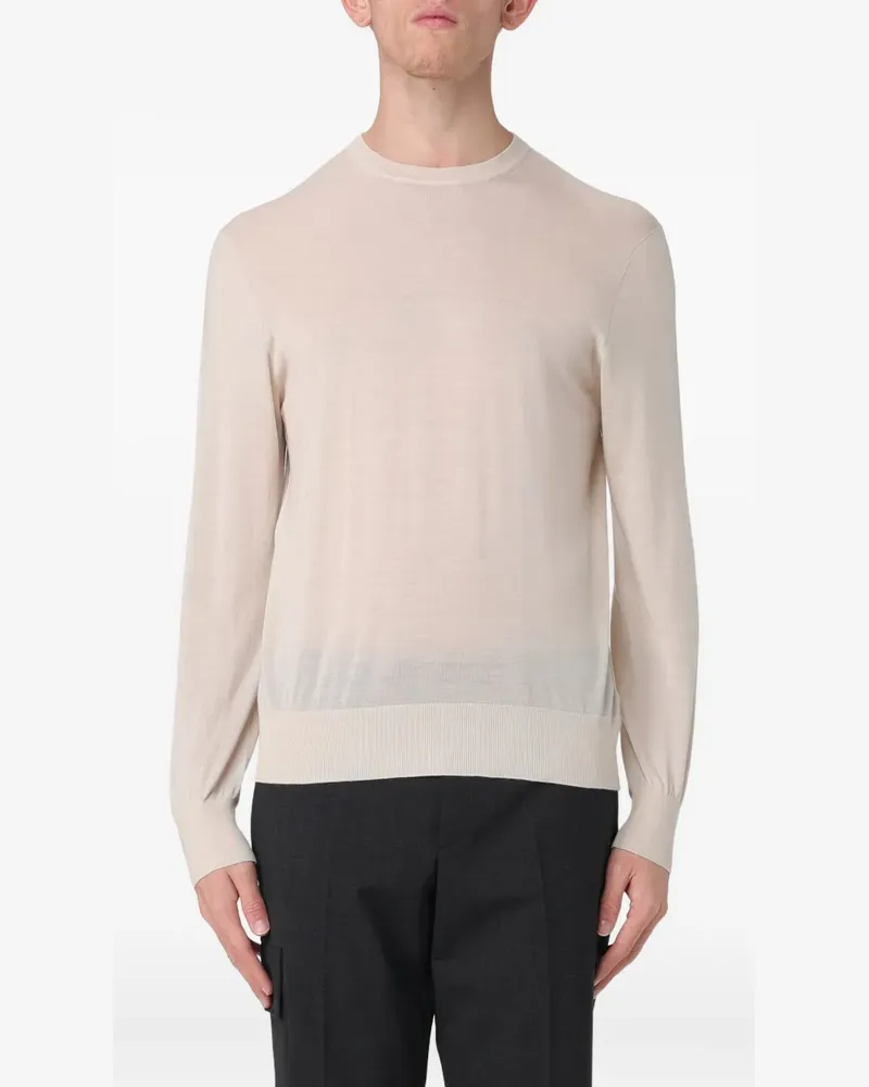 Neil Barrett ribbed-trim sweater - Nude Nude
