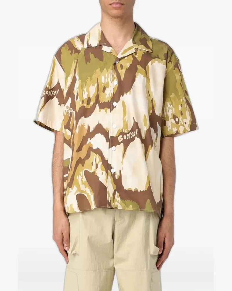 BONSAI abstract-print short-sleeve shirt - Grün Grün