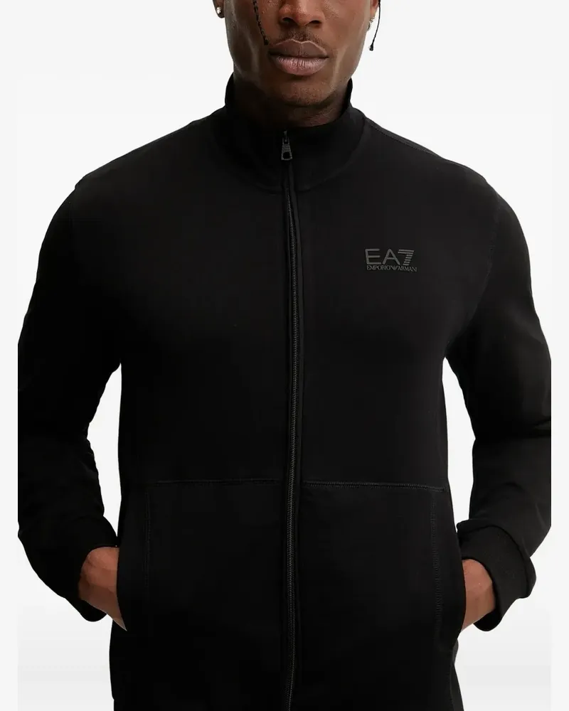 EA7 Sweatshirt mit Reißverschluss - Schwarz Schwarz