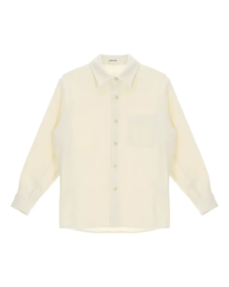 AURALEE Schmale Hemdjacke aus Tweed - Weiß Weiß